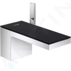 Axor Umyvadlová baterie s výpustí Push-Open, chrom/černé sklo 47010600