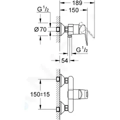 Grohe Páková sprchová baterie, chrom 23340000