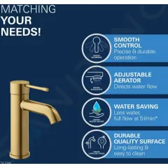 Grohe Páková umyvadlová baterie S, kartáčovaný Cool Sunrise 23590GN1