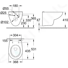 Grohe Závěsné WC, Rimless, alpská bílá 39427000
