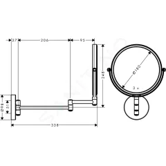 Hansgrohe Kosmetické zrcátko, chrom 73561000