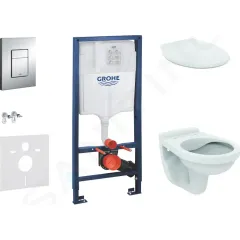 Grohe Set předstěnové instalace, klozet Alpha se sedátkem, tlačítko Skate Cosmopolitan, chrom 38528SET-KR