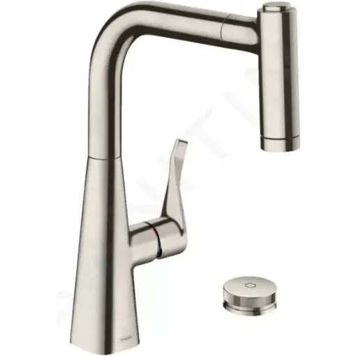 Hansgrohe Dřezová baterie M7120-H220 s výsuvnou sprškou, 2-otvorová instalace, sBOX, vzhled nerezu 73805800
