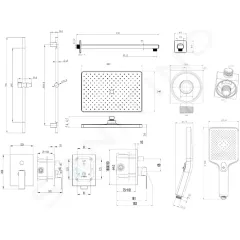 kielle Sprchový set s baterií pod omítku, pro 2 spotřebiče, s příslušenstvím a tělesem, chrom 20611SP10