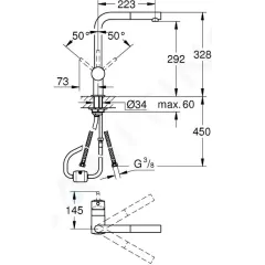 Grohe Dřezová baterie s výsuvnou koncovkou, supersteel 32168DC0
