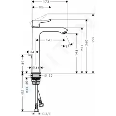 Hansgrohe Umyvadlová baterie s výpustí, chrom 31183000