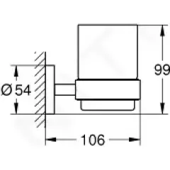 Grohe Sklenička s držákem, chrom 40447001