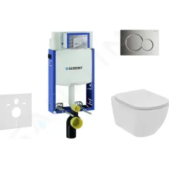 Geberit Set předstěnové instalace, klozetu a sedátka Ideal Standard Tesi, tlačítka Sigma01, Rimless, SoftClose, lesklý chrom 110.302.00.5 NE2