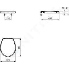 Ideal Standard WC sedátko softclose, bílá W303001