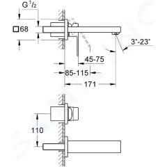 Grohe Umyvadlová 2-otvorová baterie, chrom 19895000