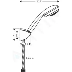 Hansgrohe Set sprchové hlavice, 2 proudy, držáku a hadice 1,25 m, chrom 27558000