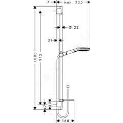 Hansgrohe Sprchová souprava 120, 3 proudy, EcoSmart 9 l/min, chrom 26623000