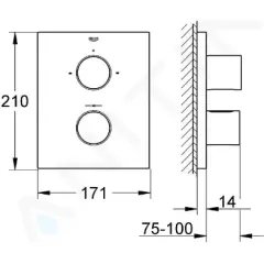 Grohe Termostatická vanová baterie pod omítku, chrom 27618000