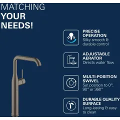 Grohe Páková umyvadlová baterie XL, kartáčovaný tmavý grafit 32901AL1