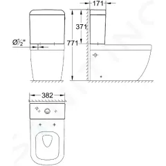 Grohe Splachovací nádrž, 39x17 cm, spodní napouštění, alpská bílá 39332000