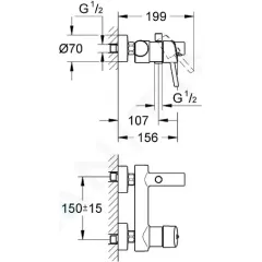 Grohe Páková vanová baterie, chrom 32211001