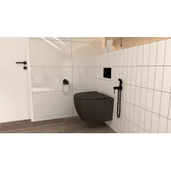 kielle Set pákové baterie pod omítku s bidetovou sprškou, matná černá 10402204