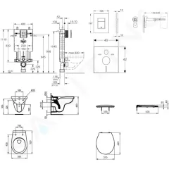 Grohe Set předstěnové instalace, klozet Alpha se sedátkem, tlačítko Skate Cosmopolitan, chrom 38643SET-KR