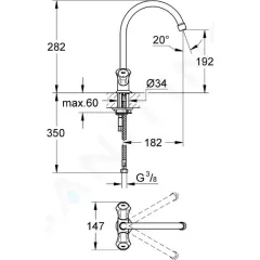 Grohe Dřezová jednootvorová baterie, chrom 31831001