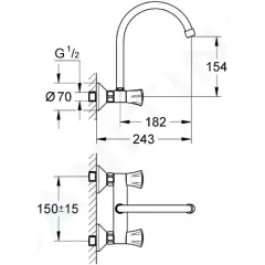Grohe Dřezová baterie, chrom 31191001