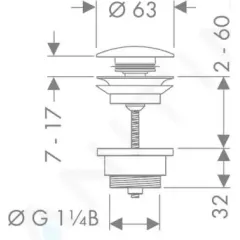 Hansgrohe Odtoková souprava Push-Open, chrom 50100000