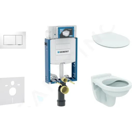 Geberit Set předstěnové instalace, klozet Alpha se sedátkem, tlačítko Sigma20, bílá/chrom 110.302.00.5 ND5