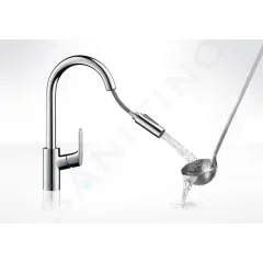 Hansgrohe Dřezová baterie s výsuvnou sprškou, vzhled nerezu 31815800