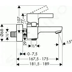 Hansgrohe Vanová baterie, chrom 31460000