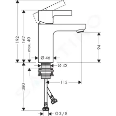 Hansgrohe Umyvadlová baterie, chrom 31068000