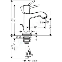 Hansgrohe Umyvadlová baterie s výpustí, chrom/vzhled zlata 31300090