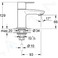 Grohe Umyvadlový ventil, chrom 23039002