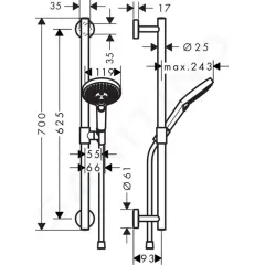 Hansgrohe Sprchová souprava 120 EcoSmart/Unica'Comfort 65, chrom 26321000