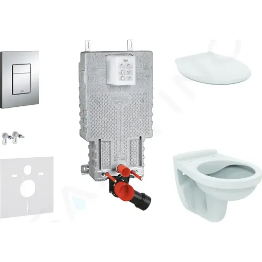 Grohe Set předstěnové instalace, klozet Alpha se sedátkem, tlačítko Skate Cosmopolitan, chrom 38643SET-KR