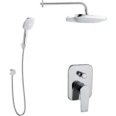 kielle Sprchový set s baterií pod omítku, pro 2 spotřebiče, s příslušenstvím a tělesem, chrom 20623SP30