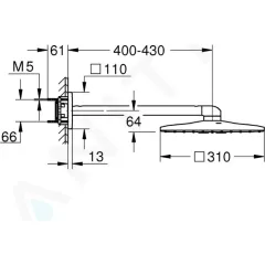 Grohe Hlavová sprcha 310, sprchové rameno 43 cm, 2 proudy, chrom 26479000