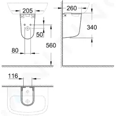 Grohe Polosloup pro umyvadlo, alpská bílá 39426000