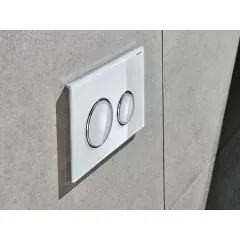 Geberit Ovládací tlačítko splachování, chrom/sklo bílé 115.884.SI.1
