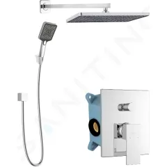 kielle Sprchový set s baterií pod omítku, pro 2 spotřebiče, s příslušenstvím a tělesem, chrom 20611SP20