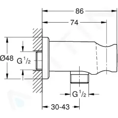Grohe Nástěnné kolínko, chrom 26658000