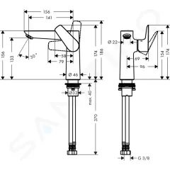 Hansgrohe Umyvadlová baterie, chrom 71755000