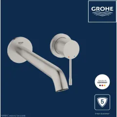Grohe Umyvadlová baterie L pod omítku, 2-otvorová instalace, supersteel 19967DC1