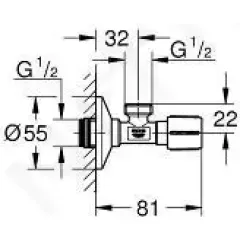 Grohe Rohový ventil, chrom 22043000
