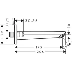 Hansgrohe Vanová vpusť, chrom 71410000