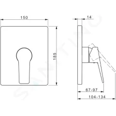 Hansa Sprchová baterie pod omítku, chrom 89859083