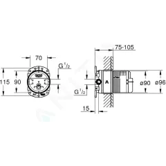 Grohe Univerzální vestavbové těleso DN 15, chrom 26483000