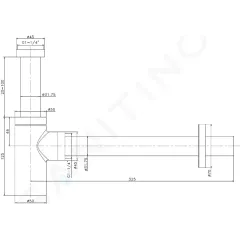 kielle Umyvadlový sifon, průměr 32 mm, kulatý, kov, matná černá 30901044