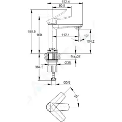 kielle Umyvadlová baterie, chrom 10127100