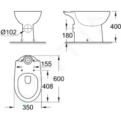 Grohe WC kombi mísa, alpská bílá 39428000