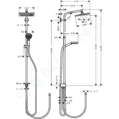 Hansgrohe Sprchová souprava E 240 Showerpipe pro renovace, EcoSmart 9 l/min, chrom 27289000