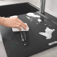 Grohe Kompozitní dřez K500 s automatickým odtokem, 86x50 cm, granitová černá 31644AP0